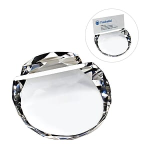 Crystal Paperweight Card Holder