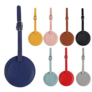 Leatherette Round Luggage Tag