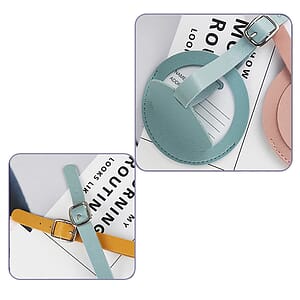 Leatherette Round Luggage Tag