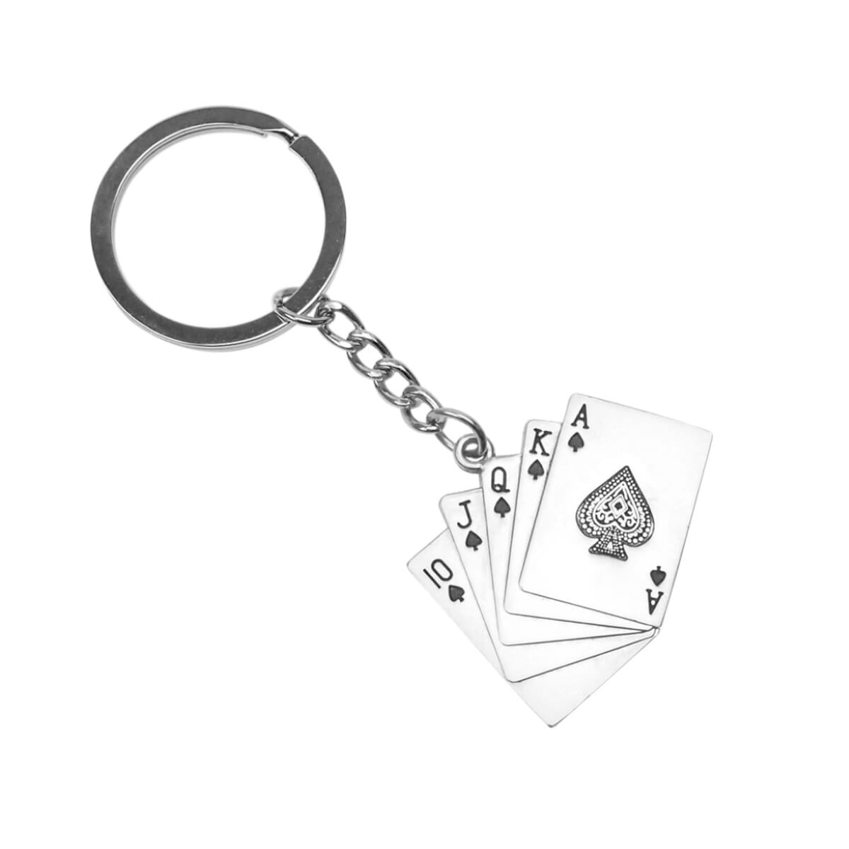 Royal Flush Poker Cards Metal Key Tag - Small