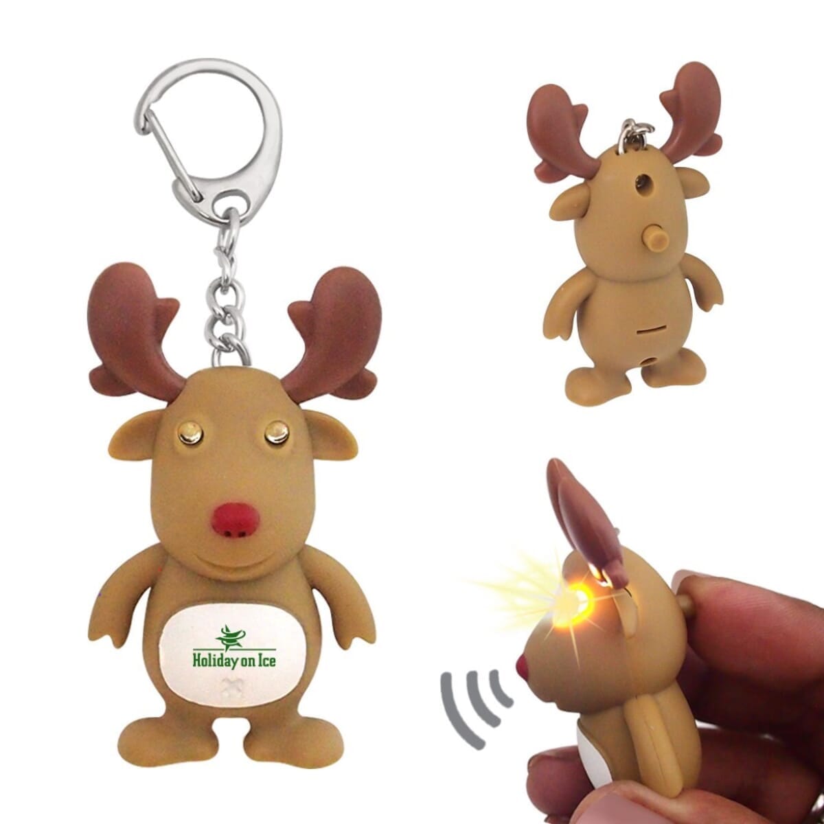 Reindeer Novelty LED Light Key Tag