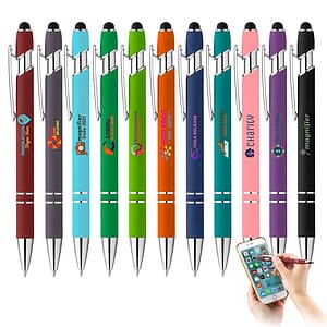 Rubber Finish Stylus Ballpoint Pen