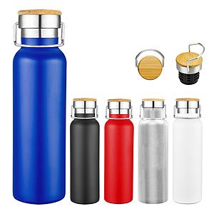 20 oz Wood Lid Stainless Steel Water Bottle