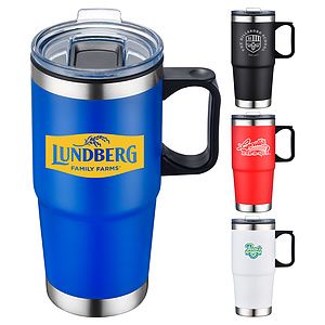 24 oz Silver Bottom Travel Mug