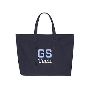 22" Zippered Cotton Canvas Tote Bag