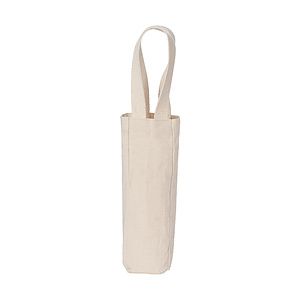 Cotton Canvas Single Bottle Wine Tote
