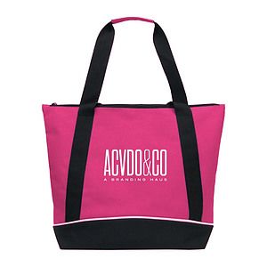 Jumbo Two-Tone Zipper Tote Bag