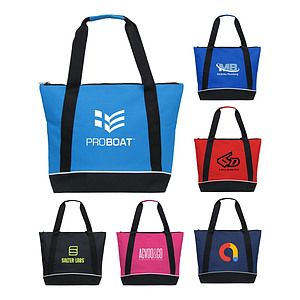 Jumbo Two-Tone Zipper Tote Bag