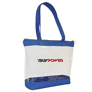 Poly Clear Zipper Shopping Tote Bag