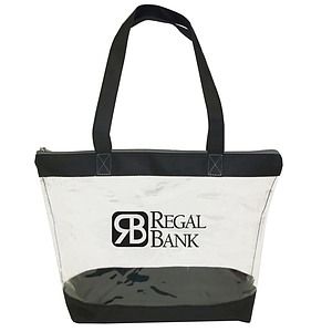 Poly Clear Zipper Shopping Tote Bag