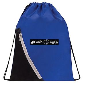 Poly Zipper Pocket Drawstring Bag