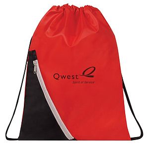 Poly Zipper Pocket Drawstring Bag