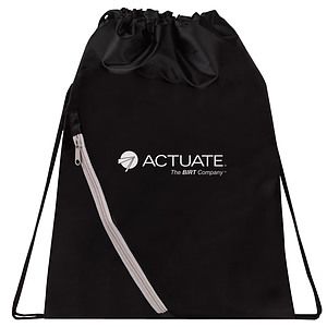 Poly Zipper Pocket Drawstring Bag