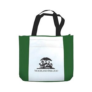 Polyester Two-tone Zipper Tote Bag