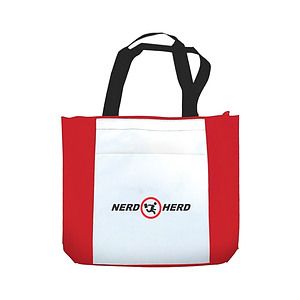 Polyester Two-tone Zipper Tote Bag