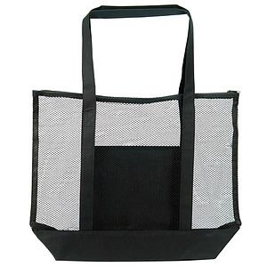 Mesh Zipper Tote Bag