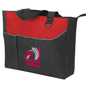 Poly Multi Pocket Zipper Tote Bag