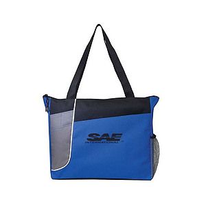 Poly Multi Front Pocket Zipper Tote Bag