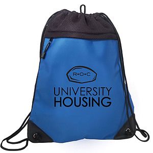 Deluxe Tri-Mesh Sports Travel Drawstring Backpack Bag