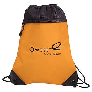 Deluxe Tri-Mesh Sports Travel Drawstring Backpack Bag