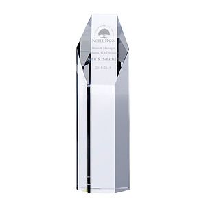 Hexagon Pillar Crystal Award (Small)