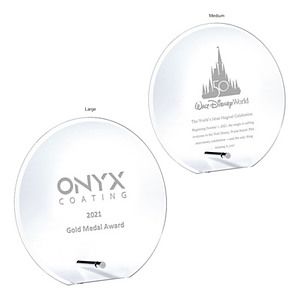 Jade Glass Circle with Aluminum Pole Award