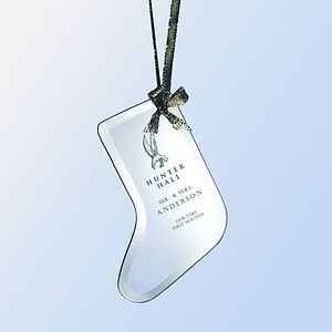 Stocking Jade Glass Ornament