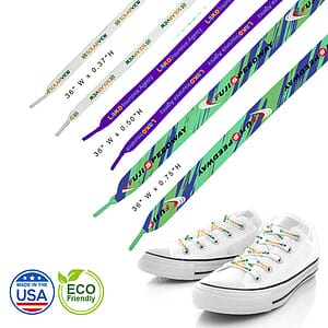 Made in the USA 36" Eco-Friendly Custom Shoelaces 1/2'' width