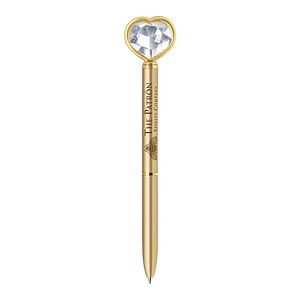 Heart Shaped Crystal Topped Pen