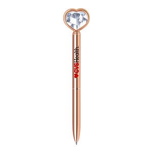 Heart Shaped Crystal Topped Pen