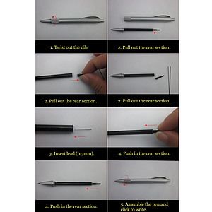 Metal Push Action Bullet Lead Pencil