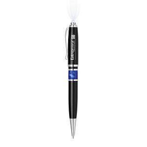 LED Marbled Metal Ballpoint Pen