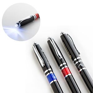 LED Marbled Metal Ballpoint Pen