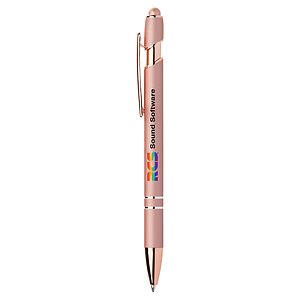 Large Imprint Rose Gold Rubber Stylus Pen