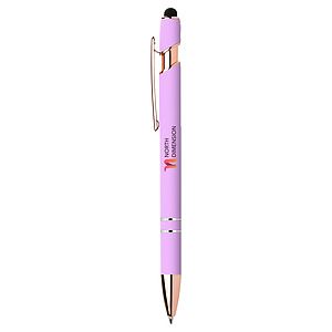 Large Imprint Rose Gold Rubber Stylus Pen