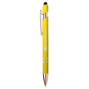 Large Imprint Rose Gold Rubber Stylus Pen