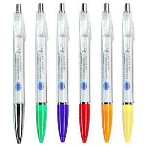 Clear Barrel Retractable Banner Pen