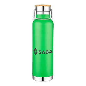 22 oz Wood Lid Stainless Steel Water Bottle