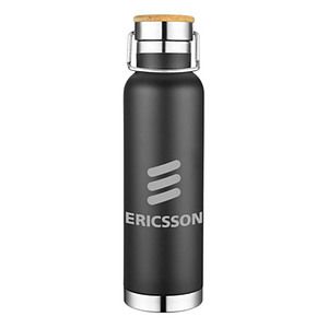 22 oz Wood Lid Stainless Steel Water Bottle