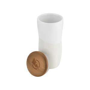 Wood Lid Ceramic Tumbler