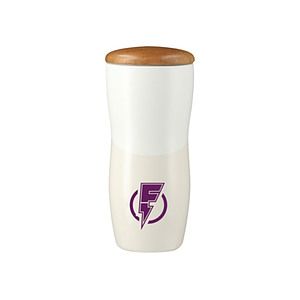Wood Lid Ceramic Tumbler