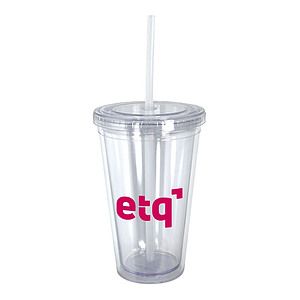 16 oz. Retractable Straw Acrylic Cup