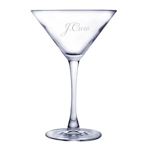 10 Oz. Martini Drinking Glass (Deep Etch)