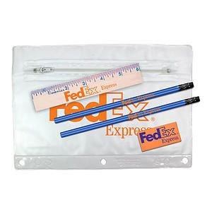 Clear Translucent School Kit with 2 Pencils