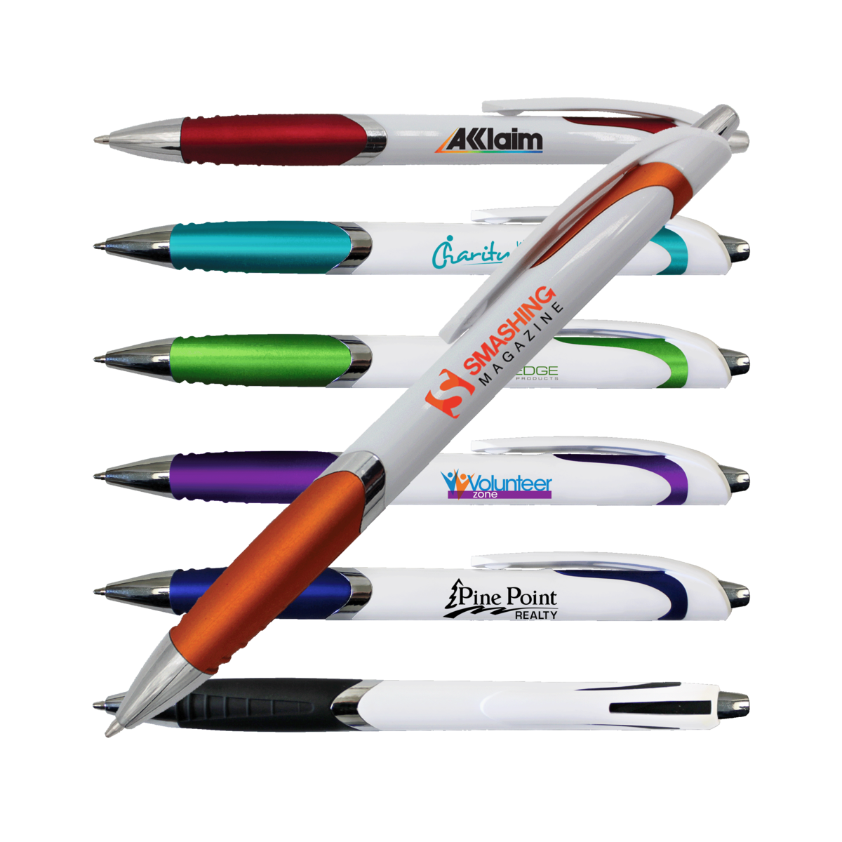 White Crest Grip Pen