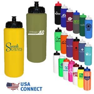 32 oz. Sports Bottle with Push 'n Pull Cap - USA Connect