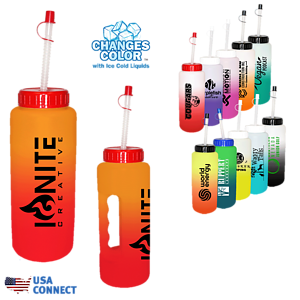 Mood™ 32 oz. Grip Bottle with Flexible Straw - USA Connect
