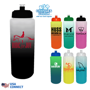 Mood™ 32 oz. Sports Bottle with Push 'n Pull Cap - USA Connect