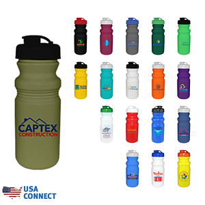 20 oz. Cycle Bottle with Flip Top Cap, Full Color Digital - USA Connect