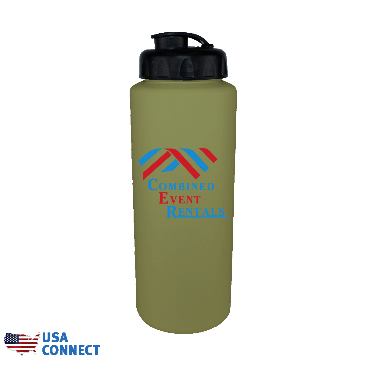 32oz. Sports Bottle with Flip Top Cap, Full Color Digital - USA Connect